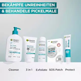 Garnier Skin Active Reinigungscreme Salicylic Anti Pickel 3in1 Tonerde, 150 ml