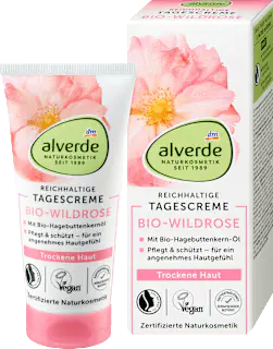 alverde NATURKOSMETIK Gesichtscreme Wildrose, 50 ml