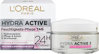 L'ORÉAL PARiS Gesichtscreme Hydra Active 3 Trockene Sensible Haut, 50 ml