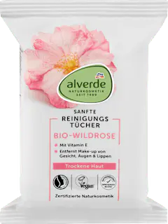 alverde NATURKOSMETIK Reinigungstücher Wildrose, 25 St