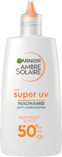 Garnier Ambre Solaire Sonnenfluid Gesicht super UV mit Niacinamid, LSF 50+, 40 ml