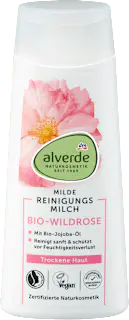 alverde NATURKOSMETIK Reinigungsmilch Wildrose mild, 200 ml
