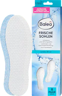 Balea Einlegesohlen Frischesohlen weiß, Gr. 39-41 (8 Paar), 16 St