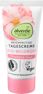 alverde NATURKOSMETIK Gesichtscreme Wildrose, Reisegröße, 10 ml