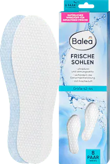 Balea Einlegesohlen Frischesohlen weiß, Gr. 42-44 (8 Paar), 16 St