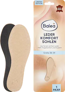 Balea Einlegesohlen Leder, Gr. 38/39 (1 Paar), 2 St