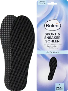 Balea Einlegesohlen Sport & Sneaker schwarz, Gr. 44/45 (1 Paar), 2 St