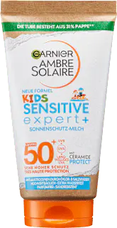 Garnier Ambre Solaire Sonnenmilch Kids sensitive expert+ LSF 50+, Reisegröße, 50 ml