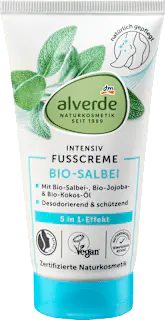 alverde NATURKOSMETIK Fußcreme 5in1 mit Salbei & Weidenrinde, 75 ml