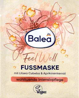 Balea Fußmaske feel well mit Litsea Cubeba & Aprikosenkernöl, 15 ml