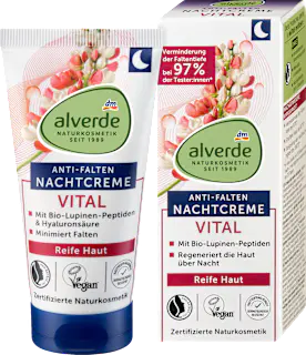 alverde NATURKOSMETIK Nachtcreme Vital Anti-Falten, 50 ml