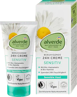 alverde NATURKOSMETIK Gesichtscreme Sensitiv 24h Creme, 50 ml