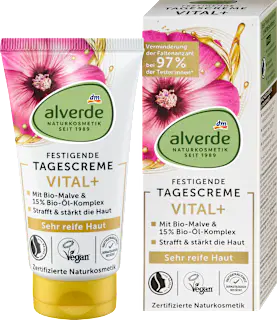 alverde NATURKOSMETIK Gesichtscreme Vital+ Malve & Öl-Komplex, 50 ml