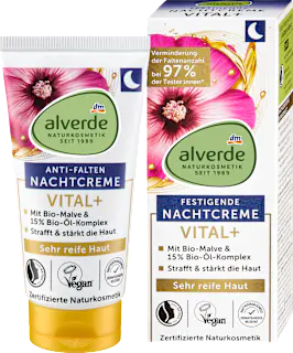 alverde NATURKOSMETIK Nachcreme Anti-Falten Vital+ Ölkomplex, 50 ml