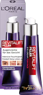 L'ORÉAL PARiS REVITALIFT Augencreme + Gesicht Revitalift Filler, Hyaluronsäure, 30 ml