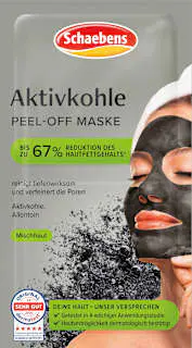 Schaebens Gesichtsmaske Peel-Off Aktivkohle (2x8 ml), 16 ml