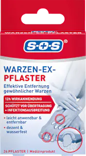 SOS Warzen Entferner Pflaster, Warzen-Ex, 24 St