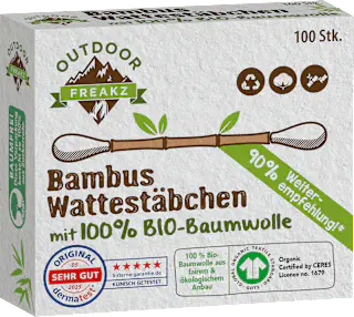 Outdoor Freakz Wattestäbchen Bambus, 100 St