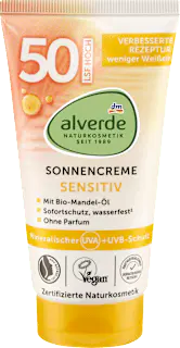alverde NATURKOSMETIK Sonnencreme sensitiv LSF 50, 75 ml