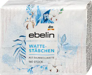 ebelin Wattestäbchen Nachfüllpack, 160 St