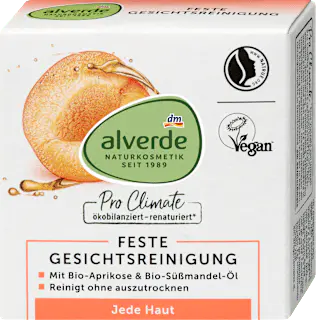 alverde NATURKOSMETIK Feste Gesichtsreinigung Aprikose & Mango, 75 g