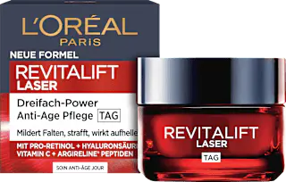 L'ORÉAL PARiS REVITALIFT Gesichtscreme Anti-Aging Laser mit Pro-Retinol, Hyaluronsäure und Vitamin C, 50 ml