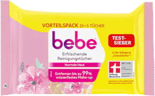 bebe Abschminktücher erfrischend mit Rosenwasser, 30 St