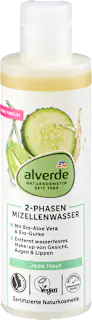 alverde NATURKOSMETIK Mizellenwasser 2-Phasen Bio-Aloe Vera & Bio-Gurke, 200 ml