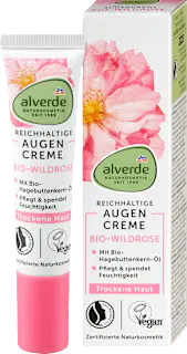 alverde NATURKOSMETIK Augencreme Wildrose, 15 ml