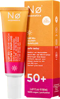 NØ cosmetics Sonnenfluid Gesicht Glowy safe today LSF 50+, 50 ml