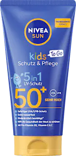 NIVEA SUN Sonnenmilch Kids Schutz & Pflege LSF 50, Reisegröße, 50 ml