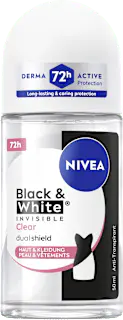 NIVEA Antitranspirant Deo Roll-on Black & White Invisible Clear, 50 ml