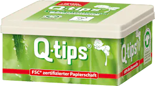 Q-tips Wattestäbchen Box Baumwolle, 160 St