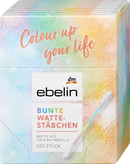 ebelin Wattestäbchen bunt, 200 St