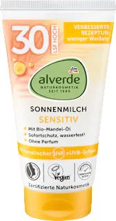 alverde NATURKOSMETIK Sonnenmilch sensitiv LSF 30, 75 ml