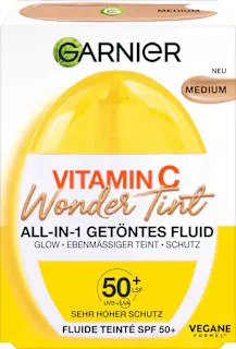 GARNIER Gesichtsfluid Vitamin C Wonder Tint UV LSF 50+, Medium, 40 ml