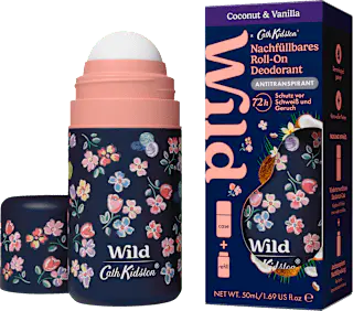 Wild Antitranspirant Deo Roll-on Coconut & Vanilla + Nachfüllpack, 50 ml