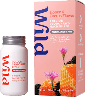 Wild Antitranspirant Deo Roll-on Honey & Cactus Flower Nachfüllpack, 50 ml