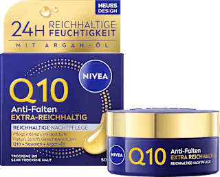 NIVEA Nachtcreme Q10 Anti-Falten Reichhaltig, 50 ml