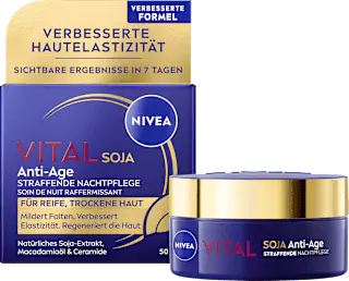 NIVEA Nachtcreme Vital Soja Anti-Age straffend, 50 ml