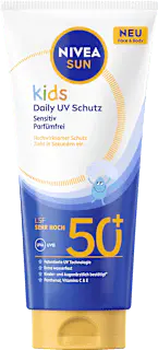 NIVEA SUN Sonnenmilch Kids sensitiv, daily uv Schutz, LSF 50+, 100 ml