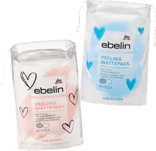 ebelin Wattepads Peeling Herzen, 40 St