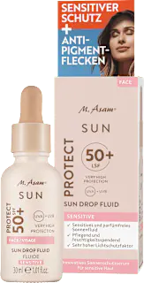 M. Asam Sonnenfluid Gesicht sensitiv, sun drop fluid, LSF 50+, 30 ml