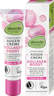 alverde NATURKOSMETIK Augencreme straffend Kollagen Boost, 15 ml