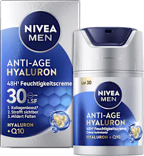 NIVEA MEN Anti Age Feuchtigkeitscreme Hyaluron LSF 30, 50 ml