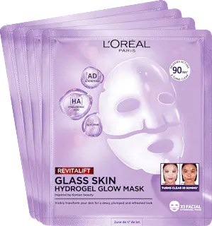 L'ORÉAL PARiS Gesichtsmaske Glass Skin Hydrogel Glow Mask Multipack, 4 St