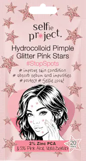 Selfie Project Anti Pickel Patches Hydrocolloid Pimple Glitter Pink Stars, 20 St