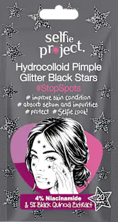 Selfie Project Anti Pickel Patches Hydrocolloid Pimple Glitter Black Stars, 20 St