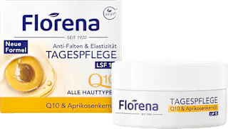Florena Gesichtscreme Q10 & Aprikosenkernöl Anti-Falten & Elastizität, LSF 15, 50 ml
