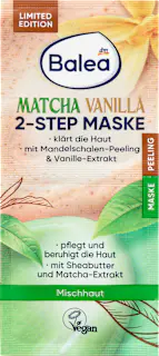 Balea Peeling & Maske 2-Step Matcha Vanilla (2x 8 ml), 16 ml
